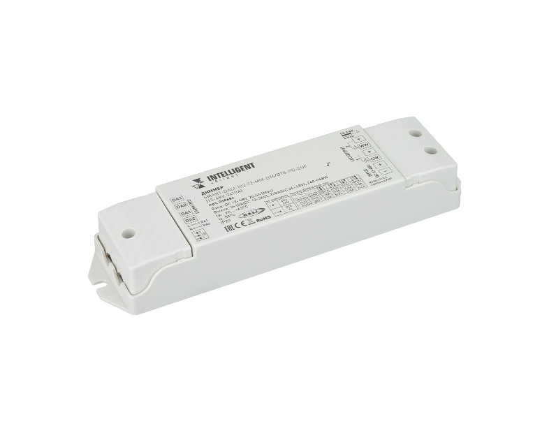 INTELLIGENT ARLIGHT Диммер SMART-DALI-102-72-MIX-DT6/DT8-PD-SUF (12-48V, 2x10A) (IARL, IP20 Пластик, 5 лет)