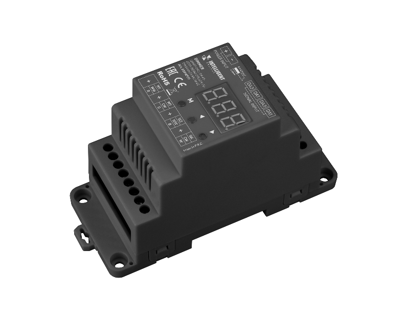 INTELLIGENT ARLIGHT Диммер SMART-DALI-104-62-ADDR-RGBW-DT6/DT8-PD-DIN Black (12-48V, 4x5А) (IARL, IP20 Пластик, 5 лет)