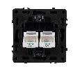 Механизм сдвоенной телефонной розетки SCT-NOBE-MTL2-SFPL-BK (RJ-11, 4C) (Arlight, Черный оникс)