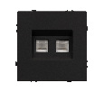 Механизм сдвоенной телефонной розетки SCT-NOBE-MTL2-SFPL-BK (RJ-11, 4C) (Arlight, Черный оникс)
