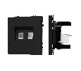 Механизм сдвоенной телефонной розетки SCT-NOBE-MTL2-SFPL-BK (RJ-11, 4C) (Arlight, Черный оникс)