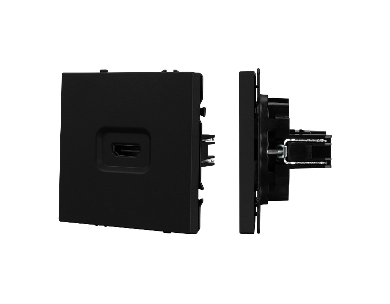 Механизм HDMI розетки SCT-NOBE-MHD1-SFPL-BK (Arlight, Черный оникс)