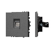 Механизм телефонной розетки SCT-NOBE-MTL1-SFPL-GR (RJ-11, 4C) (Arlight, Серый базальт)