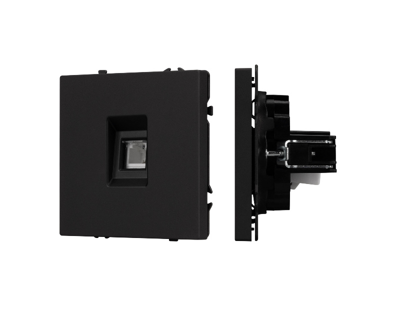 Механизм телефонной розетки SCT-NOBE-MTL1-SFPL-BK (RJ-11, 4C) (Arlight, Черный оникс)