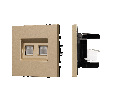 Механизм сдвоенной телефонной розетки SCT-NOBE-MTL2-SFPL-GD (RJ-11, 4C) (Arlight, Золотой песок)