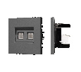 Механизм сдвоенной телефонной розетки SCT-NOBE-MTL2-SFPL-GR (RJ-11, 4C) (Arlight, Серый базальт)
