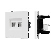 Механизм сдвоенной телефонной розетки SCT-NOBE-MTL2-SFPL-WH (RJ-11, 4C) (Arlight, Белый кварц)