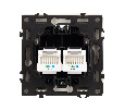 Механизм сдвоенной телефонной розетки SCT-NOBE-MTL2-SFPL-CA (RJ-11, 4C) (Arlight, Кашемир)