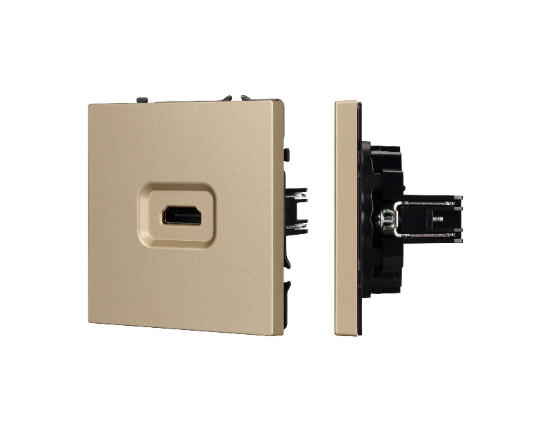 Механизм HDMI розетки SCT-NOBE-MHD1-SFPL-GD (Arlight, Золотой песок)