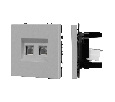 Механизм сдвоенной телефонной розетки SCT-NOBE-MTL2-SFPL-IS (RJ-11, 4C) (Arlight, Никель)