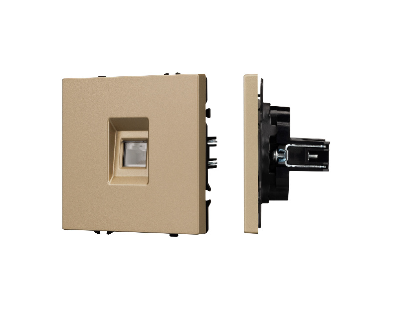 Механизм телефонной розетки SCT-NOBE-MTL1-SFPL-GD (RJ-11, 4C) (Arlight, Золотой песок)
