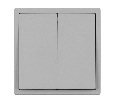 Механизм выключателя двухклавишный перекрёстный SWT-NOBE-MKX2-SFPL-IS (230V, 10A) (Arlight, Никель)