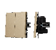 Механизм выключателя двухклавишный перекрёстный SWT-NOBE-MKX2-SFPL-GD (230V, 10A) (Arlight, Золотой песок)