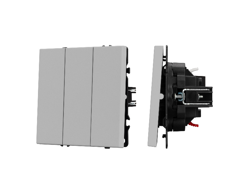 Механизм выключателя трехклавишный непроходной SWT-NOBE-MK03-SFPL-IS (230V, 10A) (Arlight, Никель)