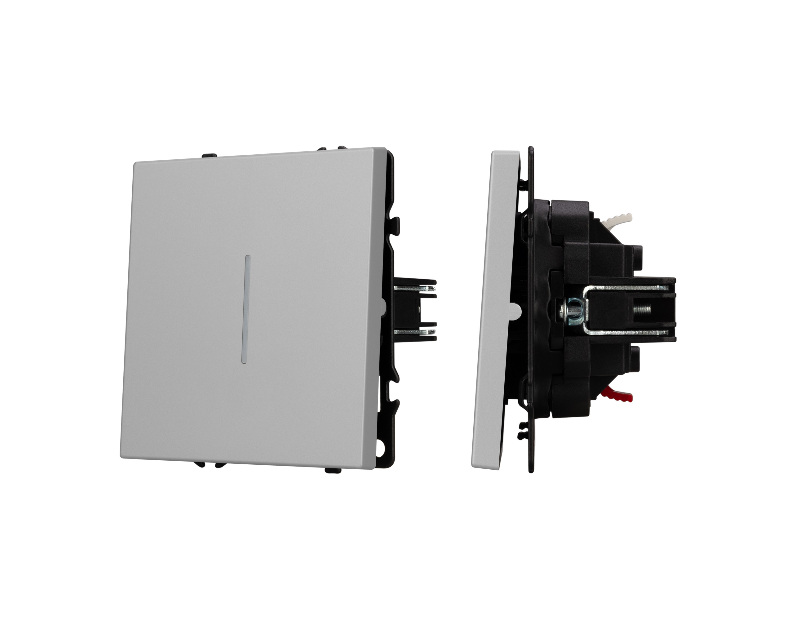Механизм звонкового выключателя LED SWT-NOBE-MKR1-SFPL-L-IS (230V, 10A) (Arlight, Никель)