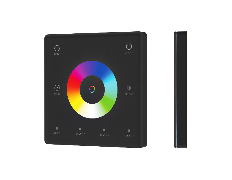 INTELLIGENT ARLIGHT Сенсорная панель SMART-SPI-801-11-4SC-RGBW-SUF Black (3V, 2.4G) (IARL, IP20 Пластик, 5 лет)