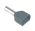 LD406-0508 Наконечник штыревой втулочный изолированный НШВИ(2) 0,5-8 (DIY упаковка 25 шт)
