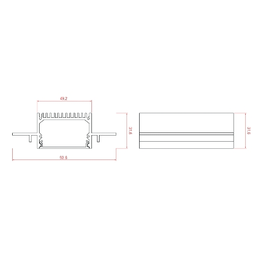 Алюминиевый профиль DesignLed LG.49-2.5 анодированный, 2500 мм 00-00048744