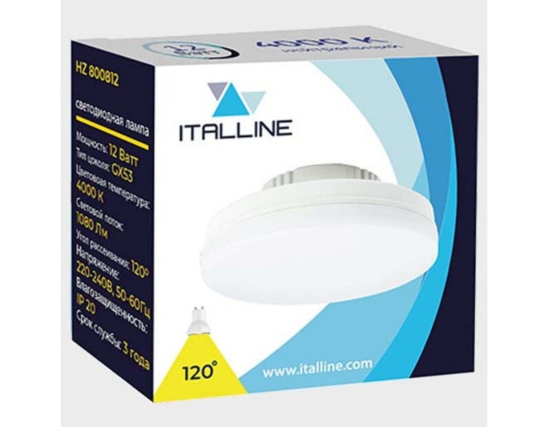 Лампа светодиодная Italline  GX53 12Вт 4000K HZ 800812